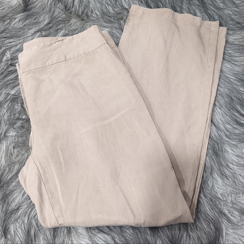 NWT Eileen Fisher tan tencel linen pants